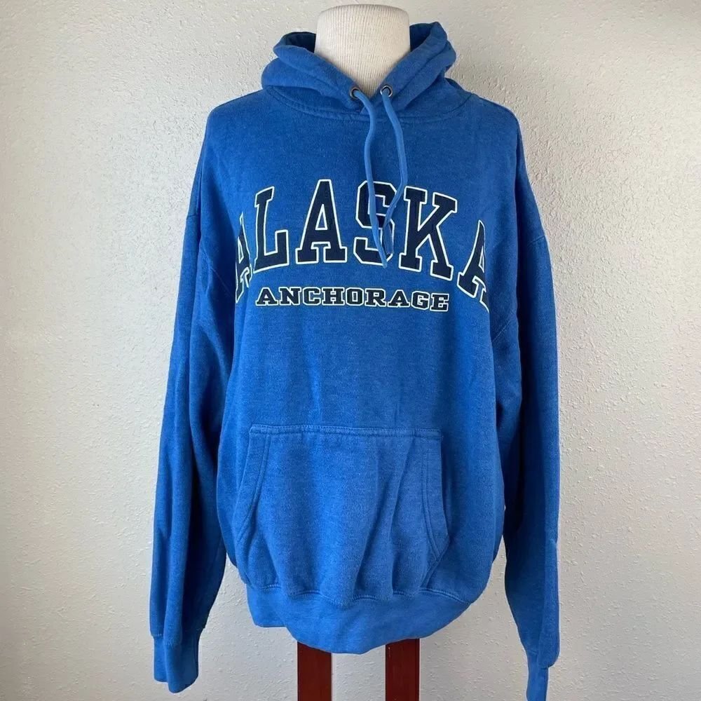 Anchorage Alaska Pullover Hoodie Sweatshirt Size L EUC